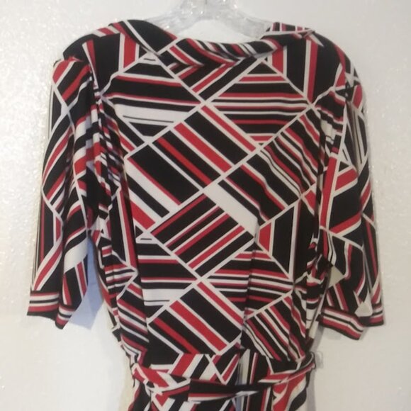 Studio One New York women's size XL red, white and black diamond dress - Picture 5 of 16